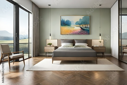 modern interior of a bedroom Generated Ai © AQ Arts