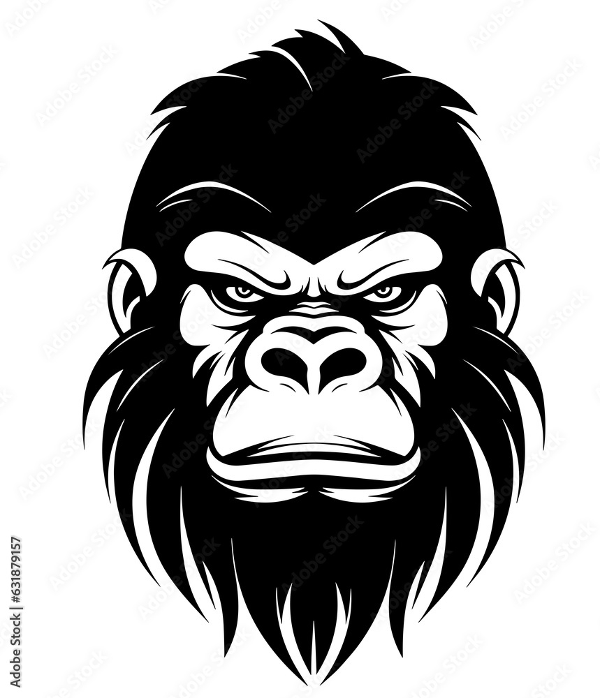 Fototapeta premium Gorilla Shipanzee Orangutan humanoid intelligent Evil king of the jungle