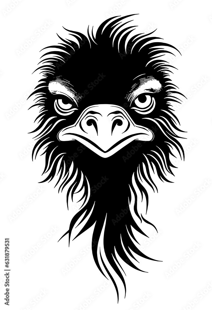 Bird pelican stork crane heron ostrich owl Marabou tattoo print stamp Bird pelican stork crane heron ostrich owl Marabou tattoo print stamp
