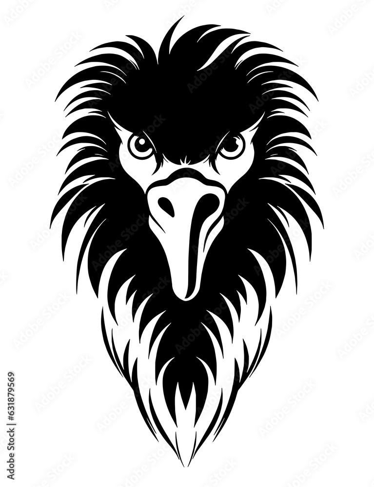 Bird pelican stork crane heron ostrich owl Marabou tattoo print stamp Bird pelican stork crane heron ostrich owl Marabou tattoo print stamp