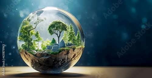 earth, environment, environmental, global, planet, reuse, sustainable, renewable, economy, world. the earth and environment resize to glass planet. global warming is warning to save environment.