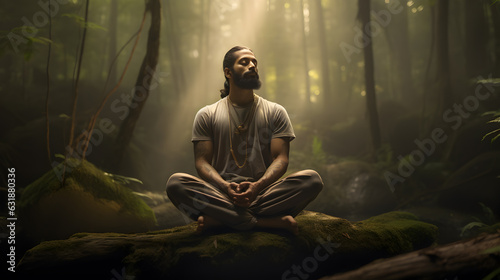 A person surrounded by nature  putting away their devices and engaging in mindfulness. This scene emphasizes the importance of disconnecting from technology for mental and emotional well-being