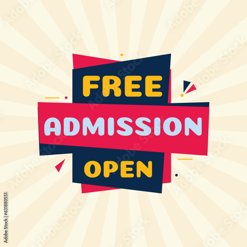 free admission open tag label clipart for social media post template