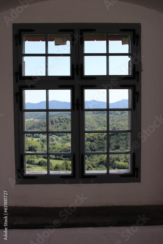 Old wooden window in castle