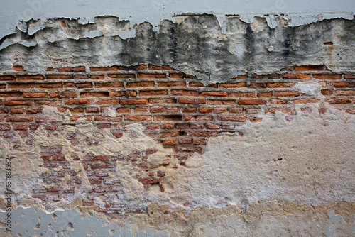 Corroded clay brick wall