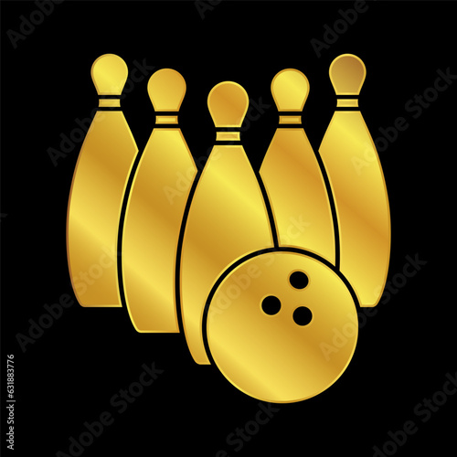 gold colored bowling illustration