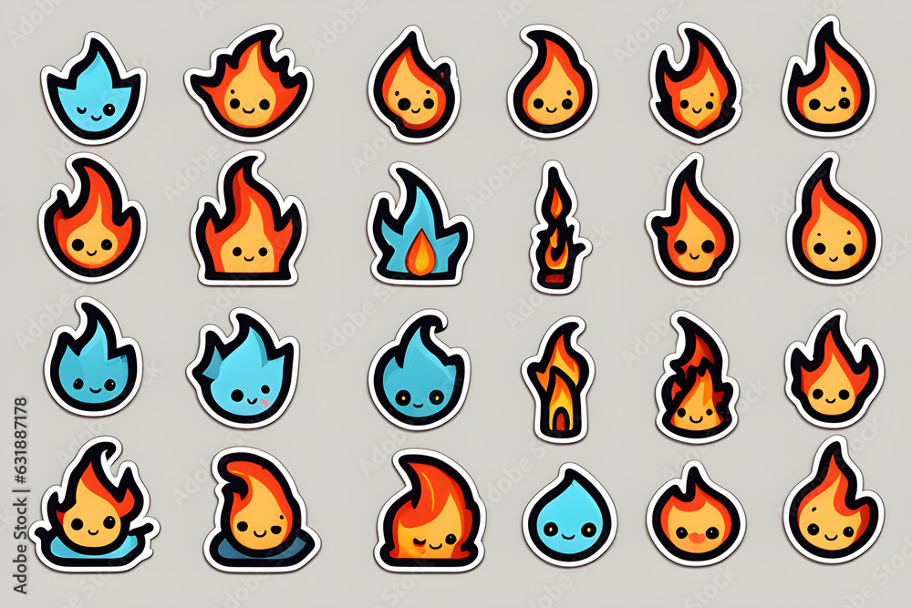 set of fire. Generative AI set of fire. Generative AI