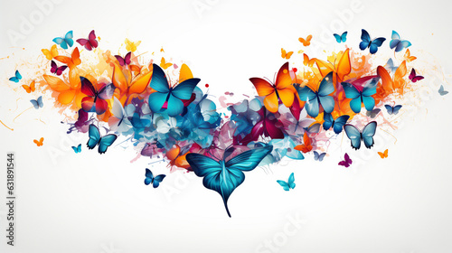 Fototapeta Wings of Love: Butterflies and Birds Signifying Transformation and Freedom 