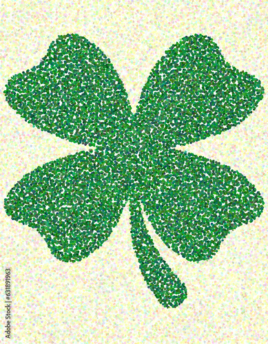 Quadro su tela Green good luck clover or Irish four-leaf Clover for St