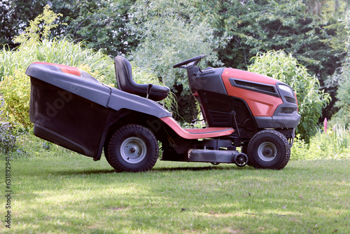 Lawn mower on grass 