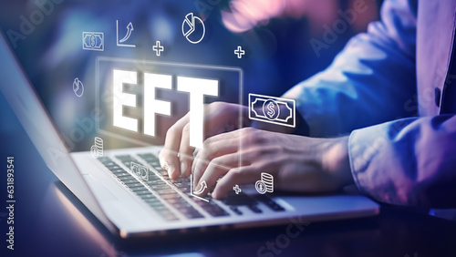 Exchange-traded fund, ETF, investment concept on virtual screen,  photo