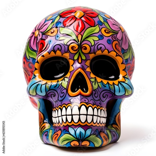 Painted human skull for the Day of the Dead in Mexico
