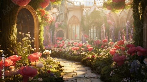 A garden of oversized flowers where visitors can step into a fantasy world. © Galib