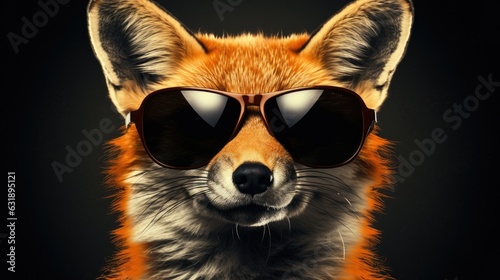 A mischievous fox with oversized sunglasses.
