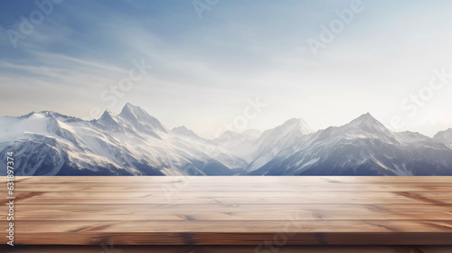 empty table with mountain background © Johannes