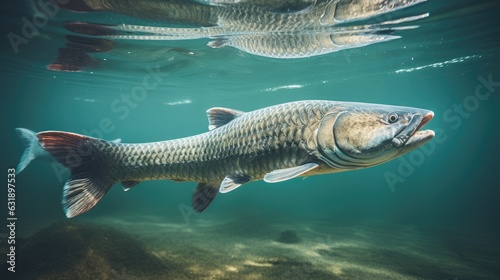 arapaima fish in the water photo