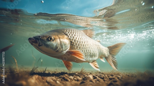 carp fish in the water photo