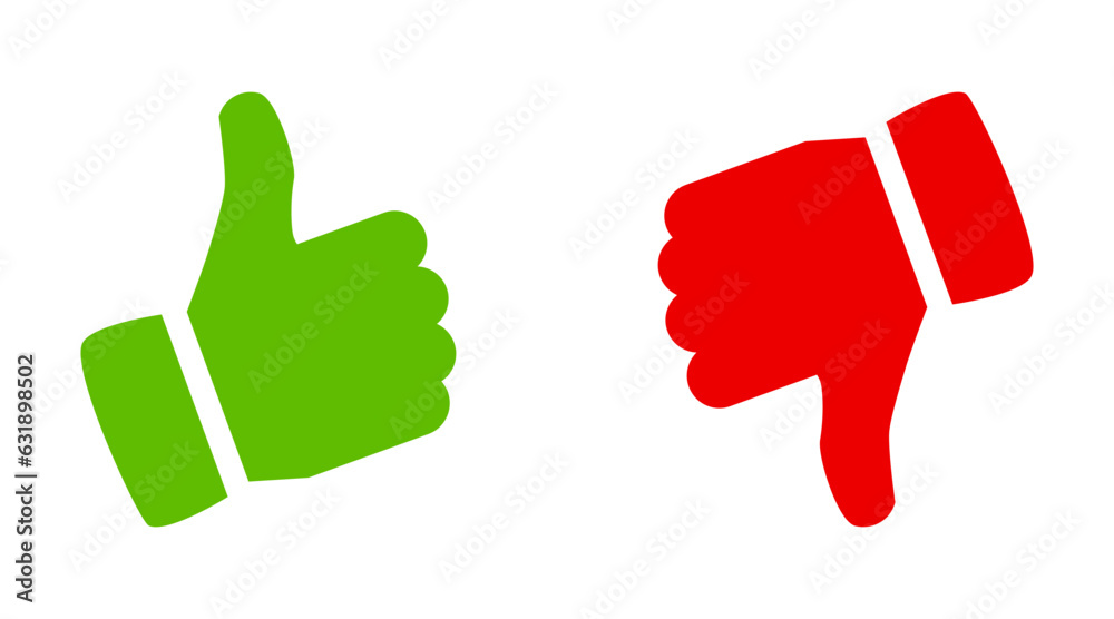 Thumb up and thumb down sign. Up and down index finger sign - vector for stock