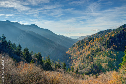 Mountain valley in autumn