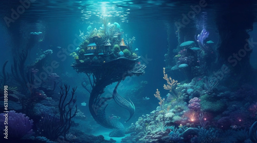 scuba diver and coral © Evon