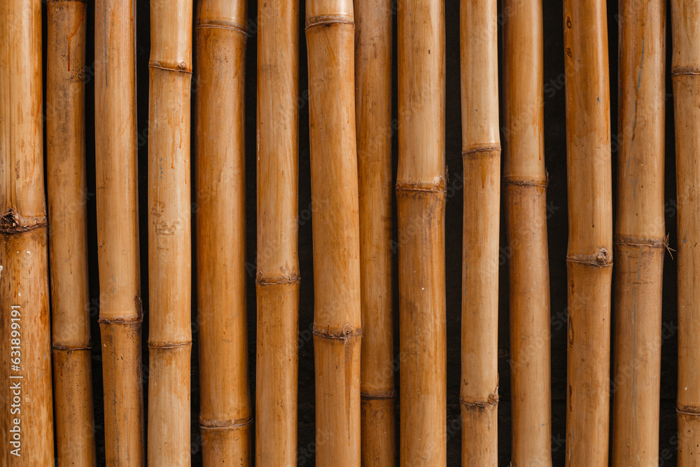 Fototapeta premium Close up bamboo fence. Wood texture
