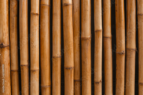Fototapeta Naklejka Na Ścianę i Meble -  Close up bamboo fence. Wood texture