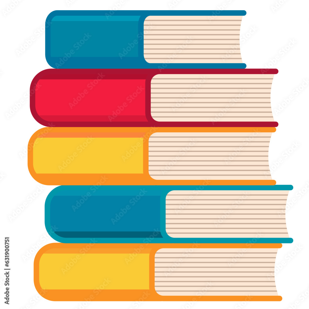 Stack of books flat style vector illustration, Pile of books stock vector image in different colors Stack of books flat style vector illustration, Pile of books stock vector image in different colors