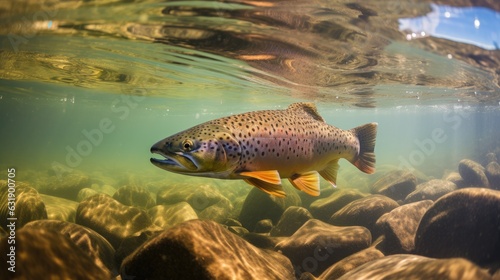 Indigenous trout in the water