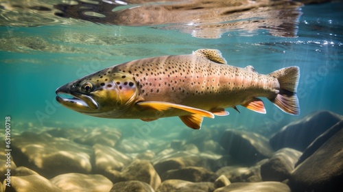 Indigenous trout in the water