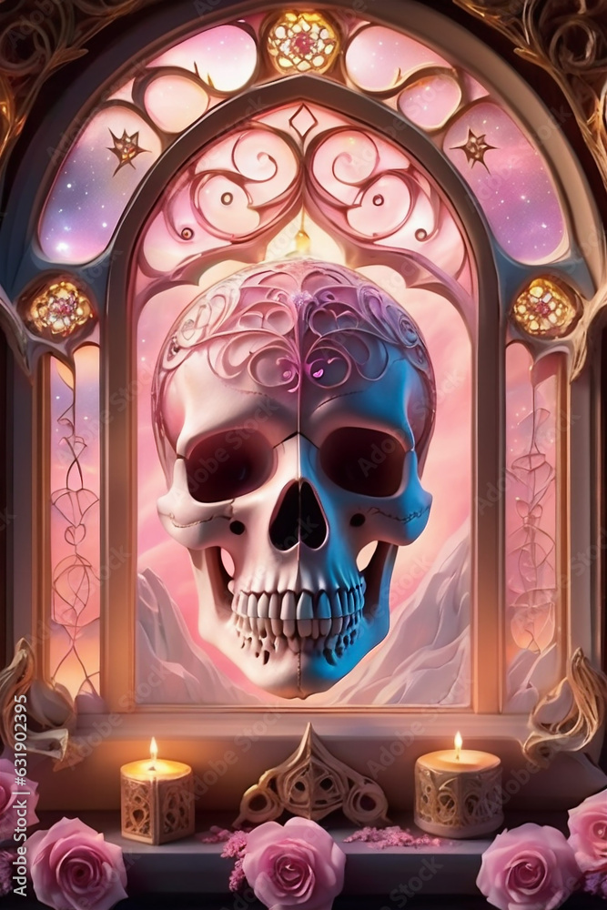 Beautiful illustration of the Day of the Dead, Mexican tradition