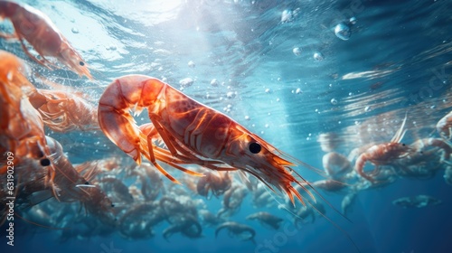 Shrimp in the water photo