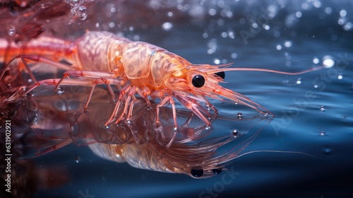 Shrimp in the water