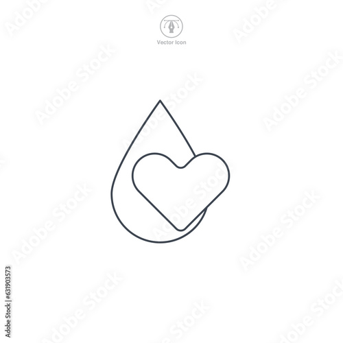 Water Drop with Heart icon symbol vector illustration isolated on white background