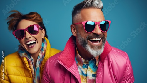 Active midlife couple on an...