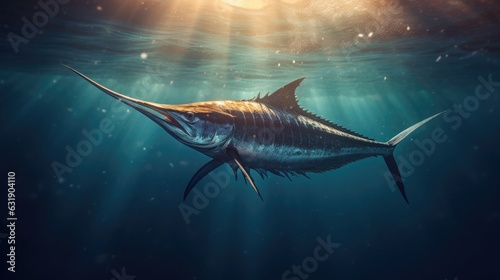 Swordfish in the water photo