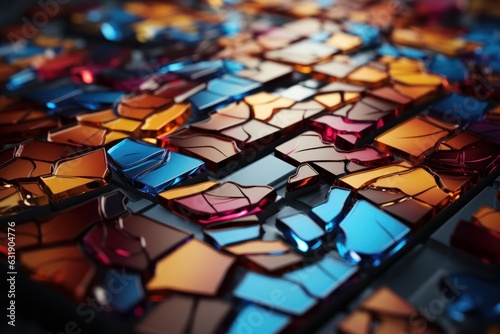 Abstract modern digital colorful art made with geometric shapes.
