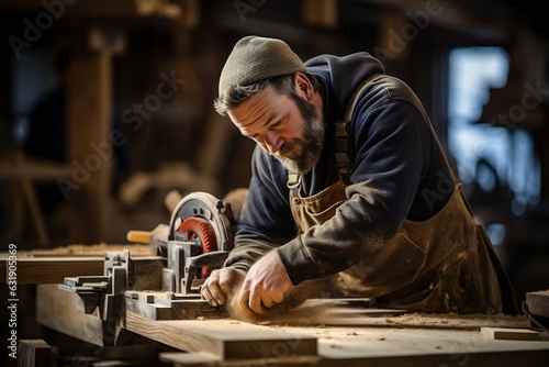Male Carpenter in Wood Shop. © Usmanify