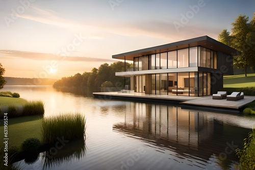 house on the river generated Ai. © Abdul