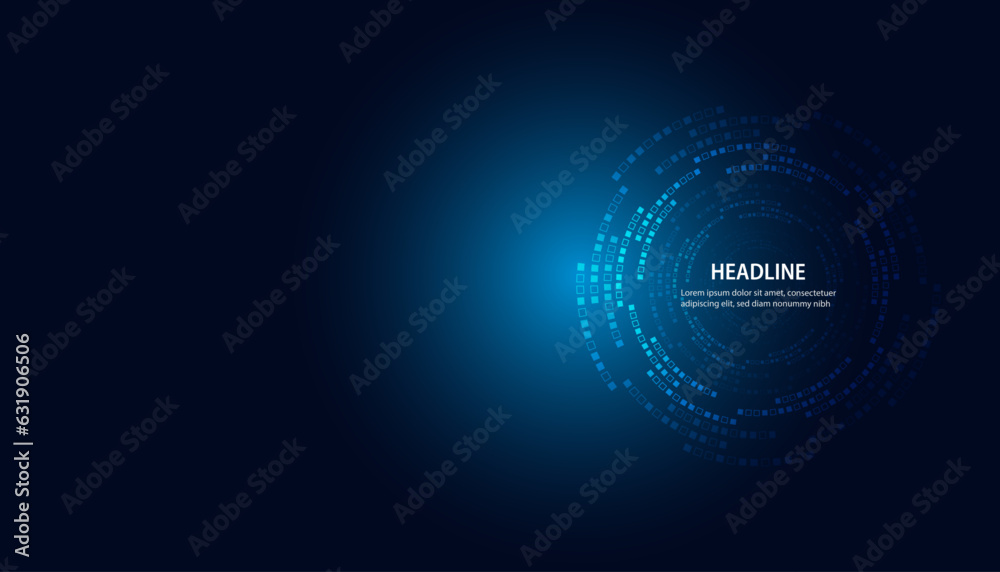 Abstract circle circuit board speed futuristic modern on blue background for entering topics and information Abstract circle circuit board speed futuristic modern on blue background for entering topics and information
