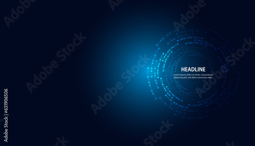 Abstract circle circuit board speed futuristic modern on blue background for entering topics and information