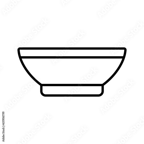 Bowl icon. Soup bowl dishware isolated on white background.