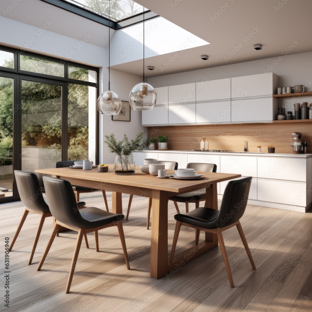 Interior of modern Scandinavian kitchen Interior of modern Scandinavian kitchen