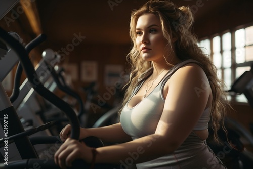 Woman in Gym Working on Weight Loss.