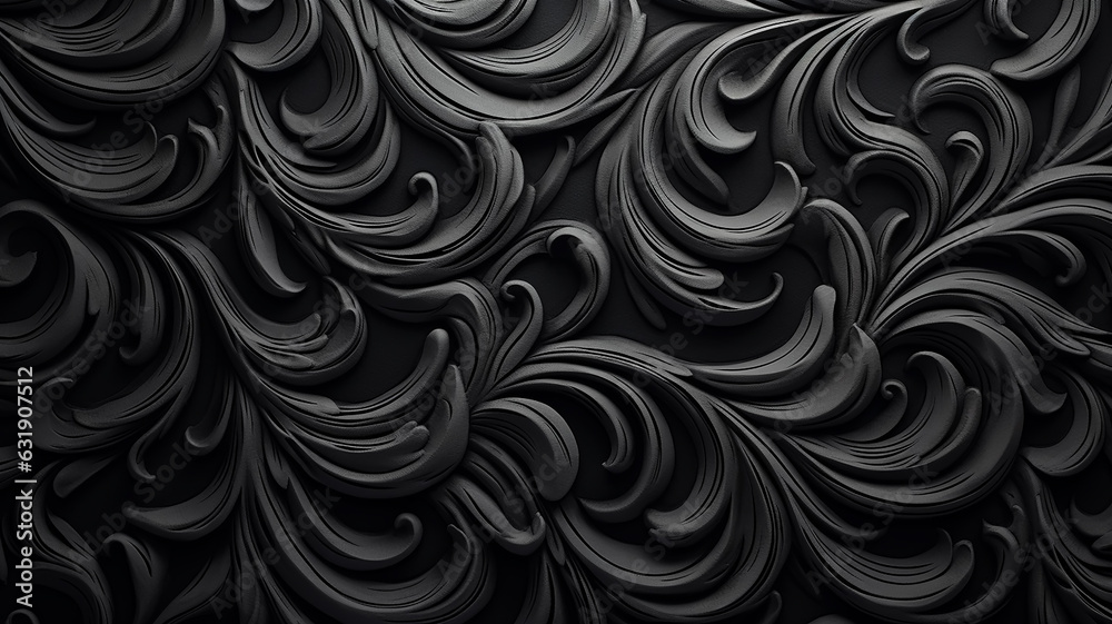 black monochrome pattern curves lines abstract background movement floral black monochrome pattern curves lines abstract background movement floral