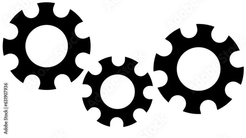 white background rotating gear animation