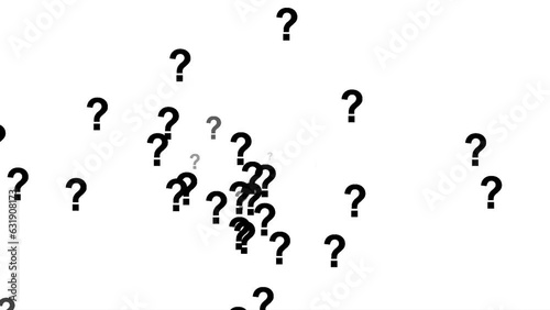 question mark animation moving on white background