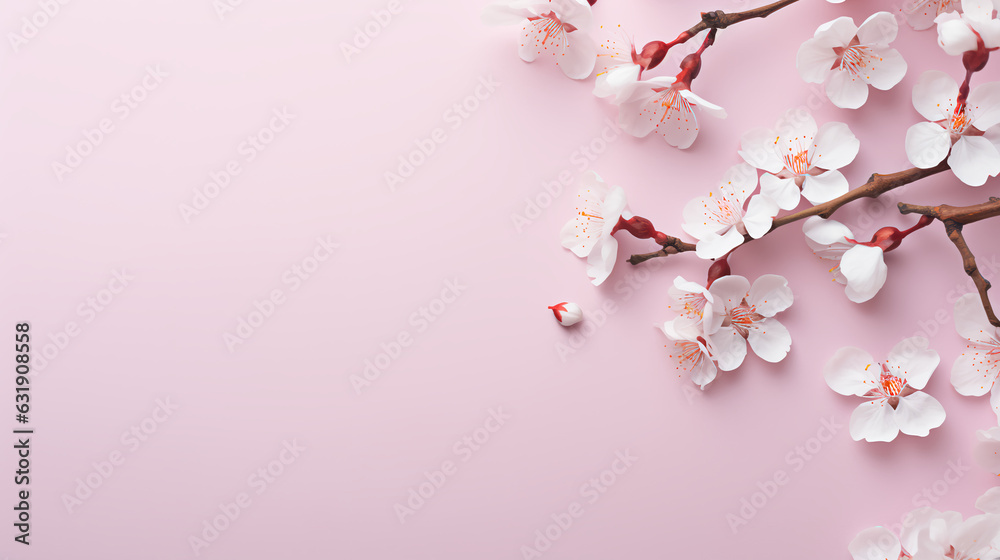 Delicate Cherry Blossoms on Pastel Background Delicate Cherry Blossoms on Pastel Background