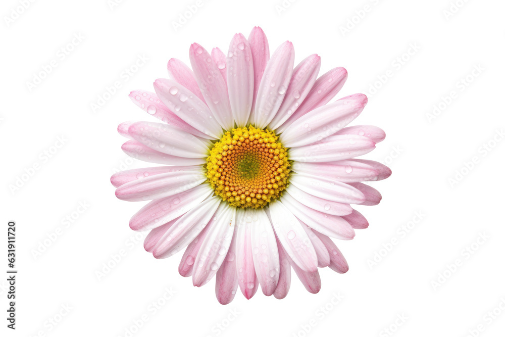 Flowers of pyrethrum isolated on white background. Generative AI Flowers of pyrethrum isolated on white background. Generative AI