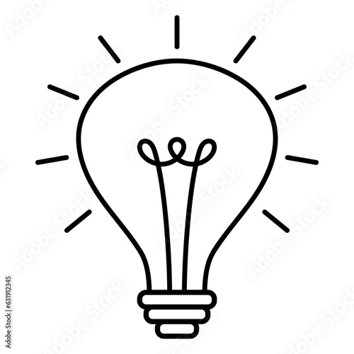 Light bulb line icon solated on white background