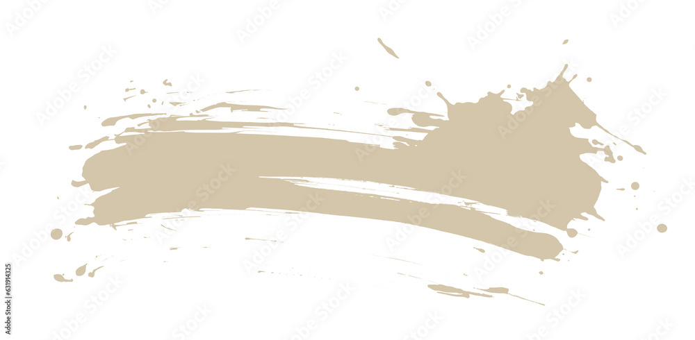 Obraz premium PNG Art beige brushstroke painting smear blot. Abstract stain on transparent background.